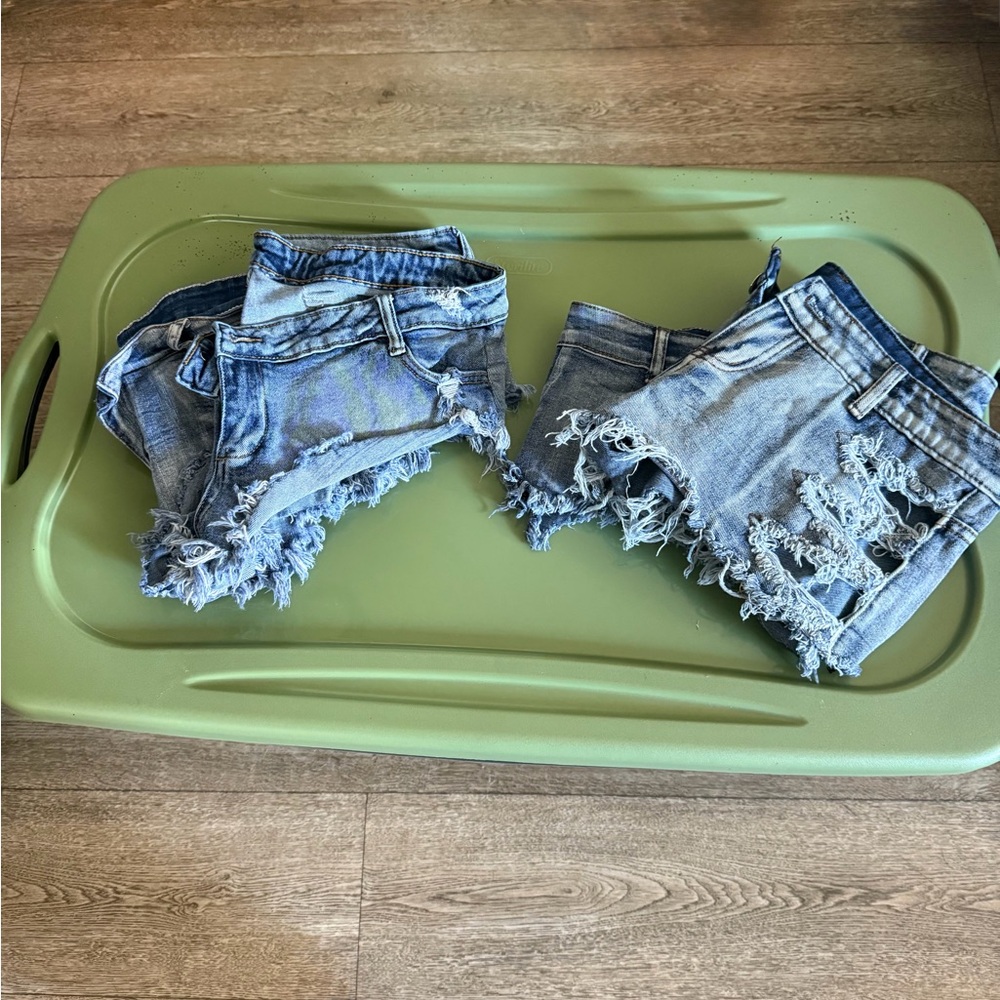 Distressed Light Blue Denim Shorts Bundle